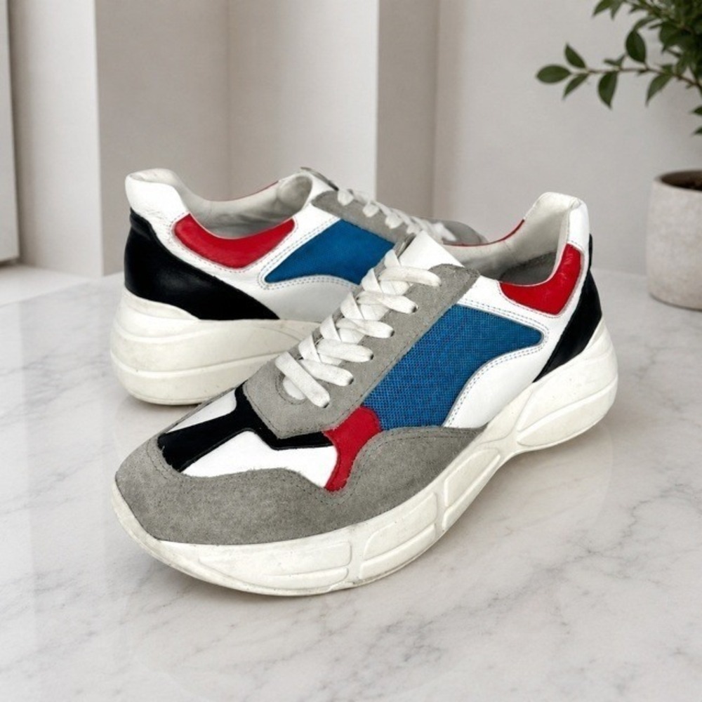 Steve Madden Memory Chunky Platform Sneakers Womens 8.5 Colorblock Leather
